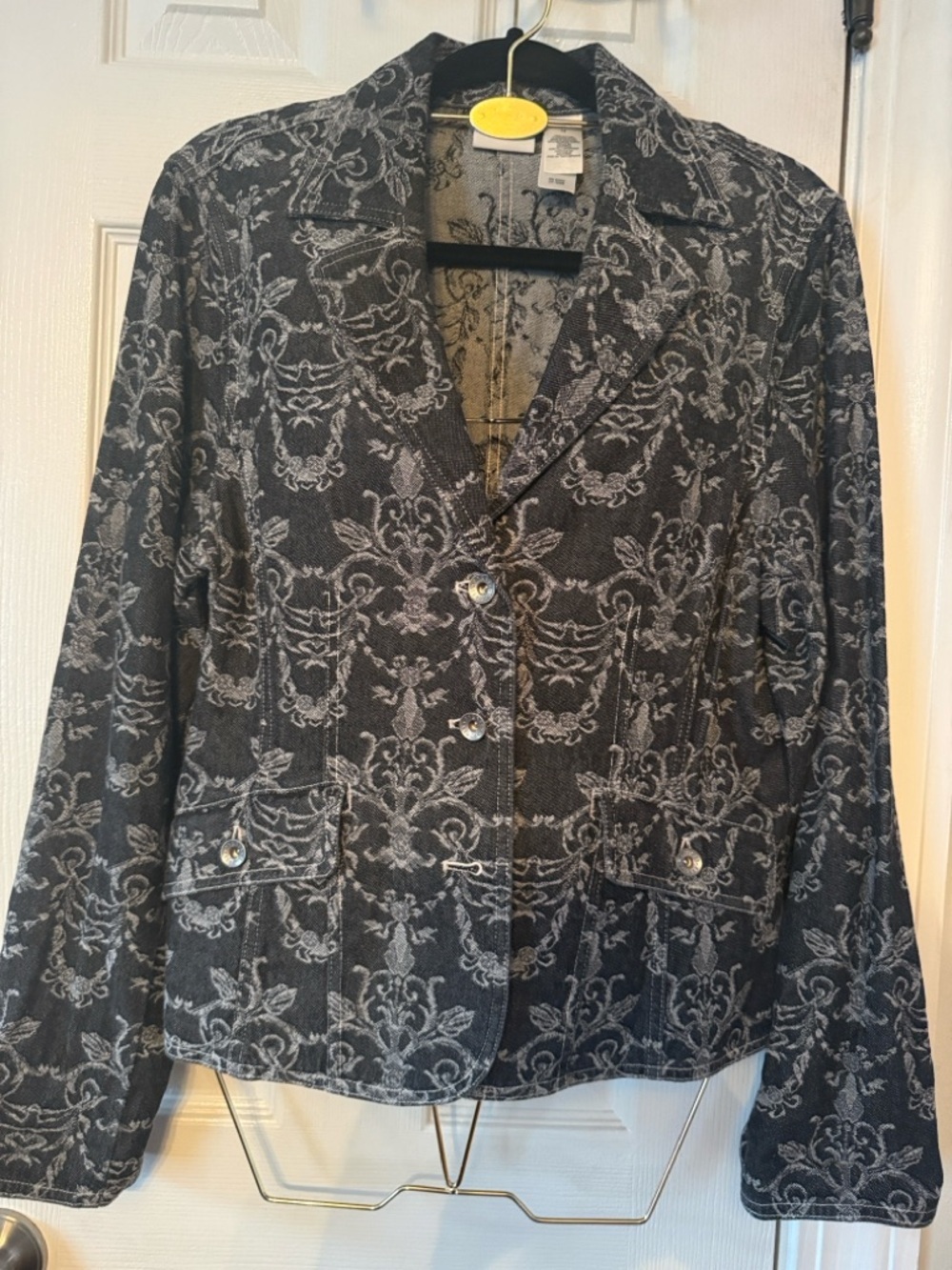 Axcess Black and Gray Patterned Blazer Jacket